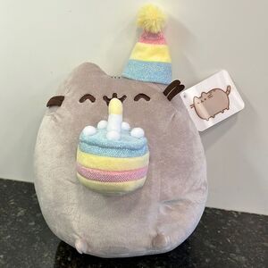 Gund Pusheen Cat Medium Birthday Cup Cake Party Hat 9” Plush Toy Mascot